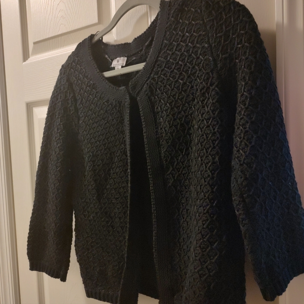 Worthington Elegant Black Women's Sweater Jacket